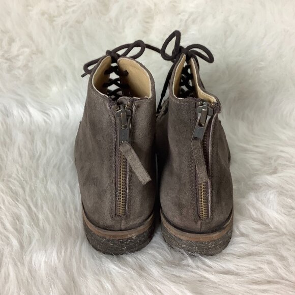 Free People X Faryl Robin Brown Suede Moc Toe Lace Up Dana Boots 8 - Picture 3 of 8